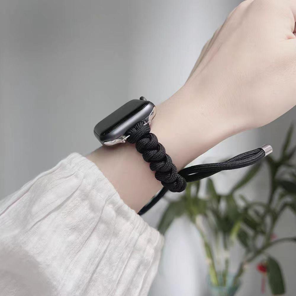 

nylon loop For Apple Watch band women Series Ultra 11/10/9/8/7/6/5/4/3/2/1 SE 38mm 40mm 41mm 42mm 44mm 45mm 46mm 49mm Strap 38mm40mm41mm чёрный