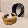 Knitted Fabric Wide Headband Wide Width Rhinestone Headband Stylish Retro Hair Hoop  Daily Wear