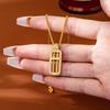 Elegant Vietnamese Sand Gold Abacus Necklace: Simple, Inlaid Diamond Pendant with Long-Lasting Color