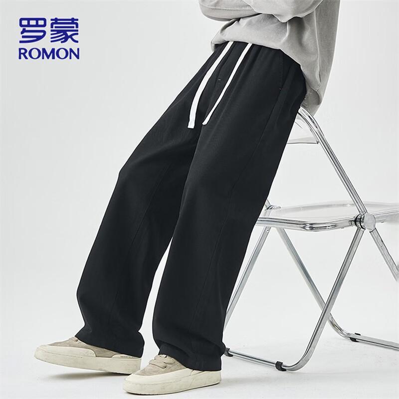 ROMON Men's Loose Straight-Leg Casual Pants