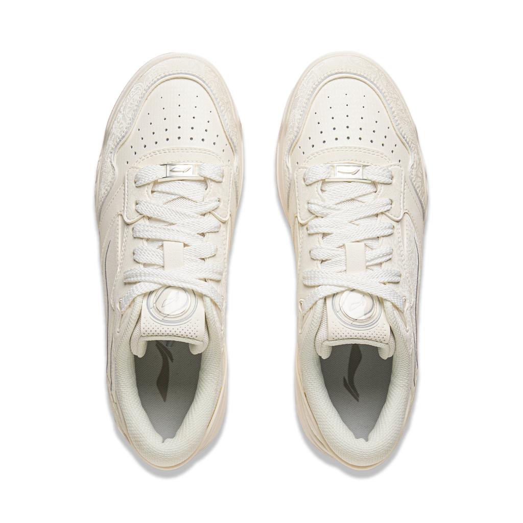 New LINING Moon White 3 Skateboard Shoes Women's Low Top Mist White AGCV078-2