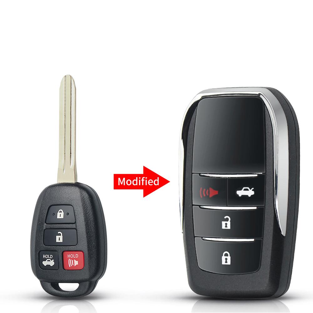 KEYYOU 4 Buttons For Toyota Prius RAV4 Camry Corolla Car Remote Control Modified Folding Key Shell Cover Fob Flip Key Case