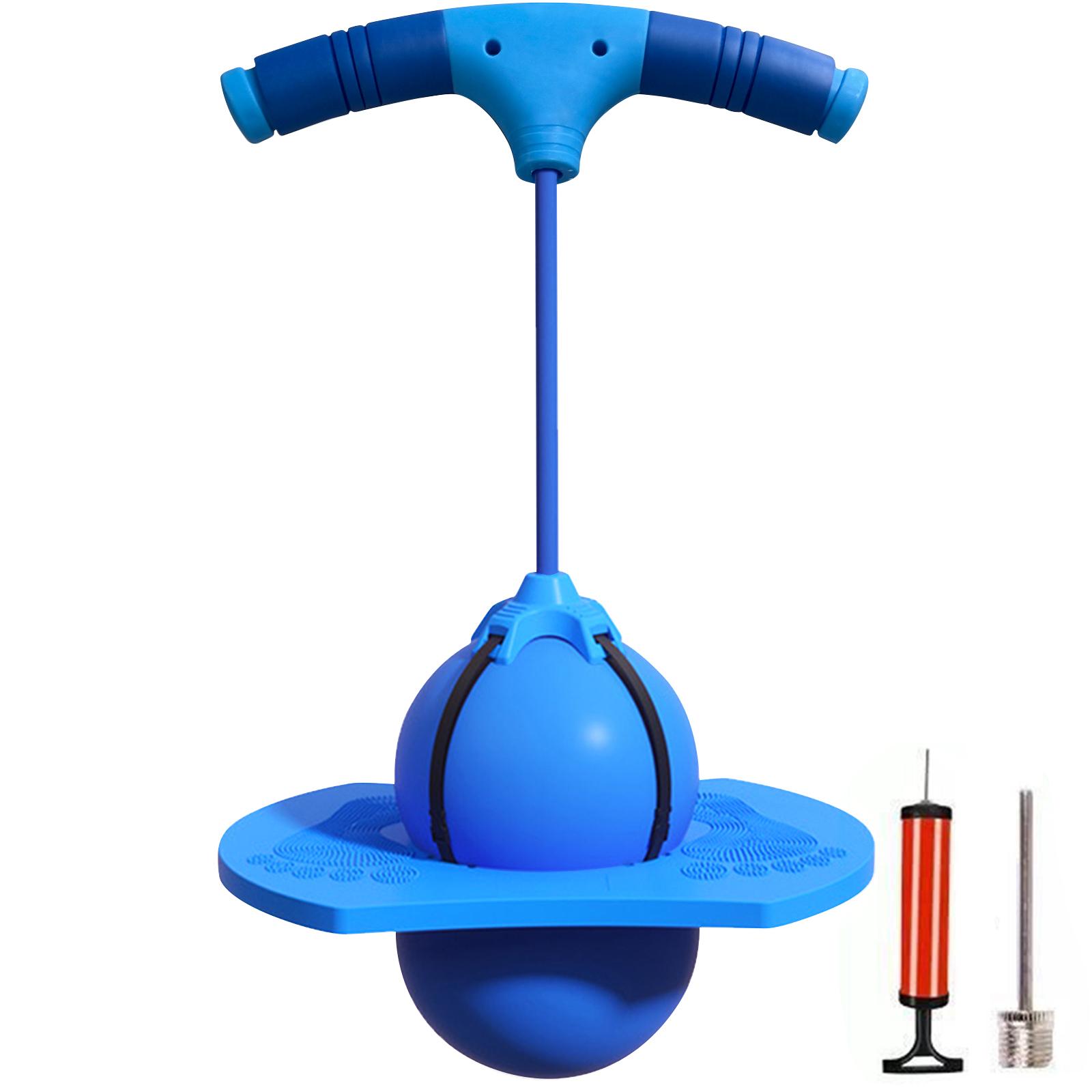 

Bounce Jump Trick Board with Handle and Pump High Jump Toy Balance Jumping Ball Safe and Fun for Kids Boys Girls Outdoor Play синий