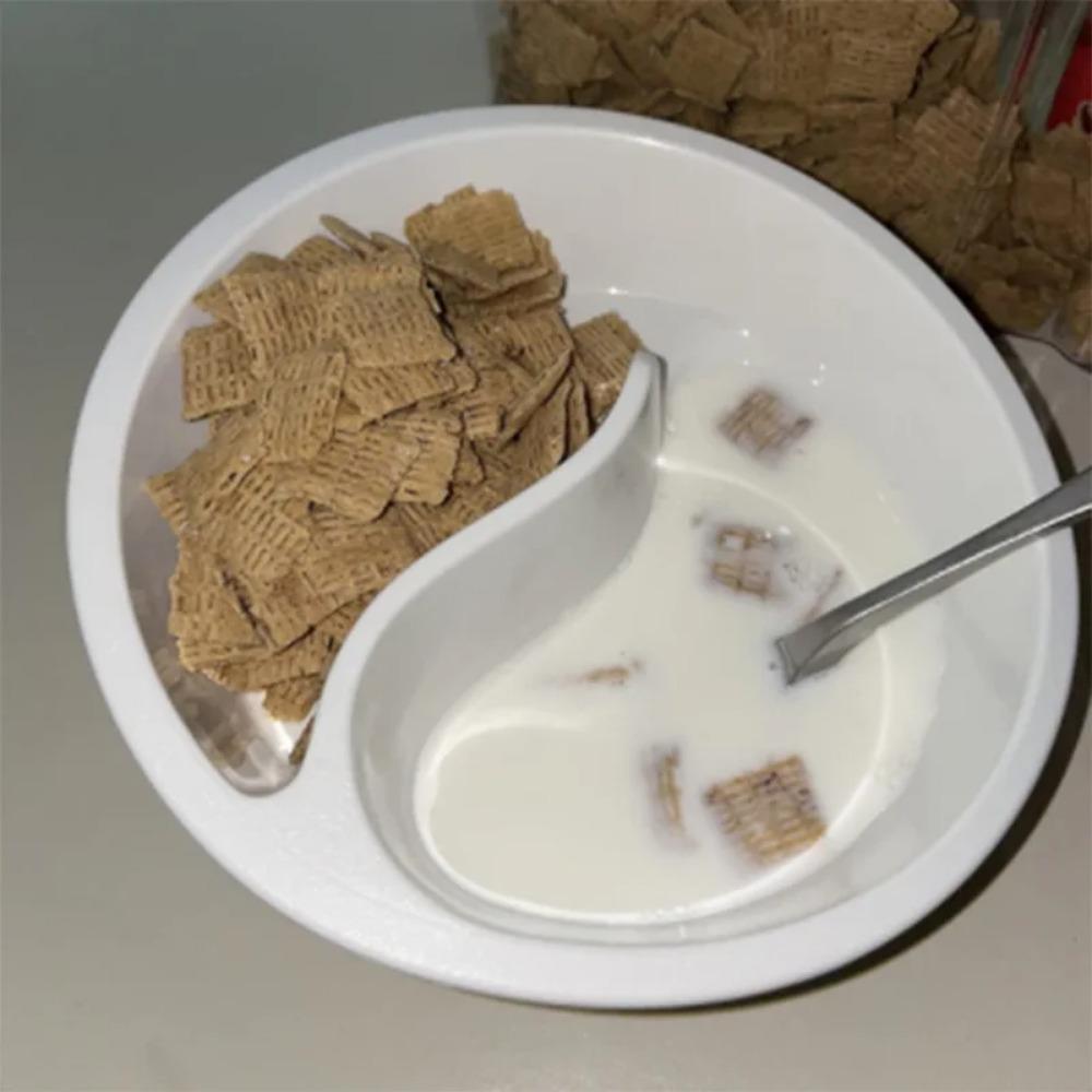 Cereal Bowl Dry and Wet Cereal Bowl for One Person Breakfast Tableware Home Plate Milk Bowl Snack Bowl Dinnerware