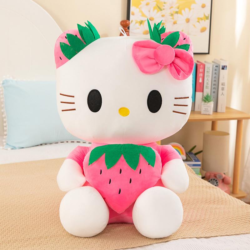 

Adorable Hello Kitty Plush Toy Large Size Strawberry Cat Stuffed Animal Gift For Girlfriend s Birthday 35cm/13.78in
