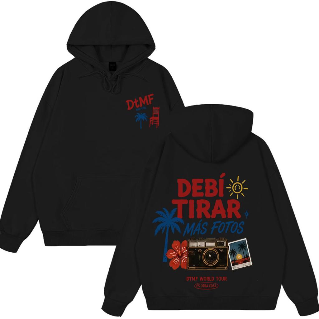 Rapper Bad Bunny Debi Tirar Mas Fotos DTMF Welttournee Hoodie Herren Damen Freizeit Ästhetischer Trend Sweatshirt