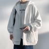 Cardigan con zip Maglione da uomo Giacca con cappuccio larga Tendenza dell'autunno Gioventù Colore unico Top comodi
