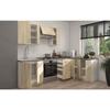 SARA Complete Modular Kitchen - Reversible Corner - 7 Elements - Sonoma Oak Decor - L270 X W148 Cm - Worktop Not Included