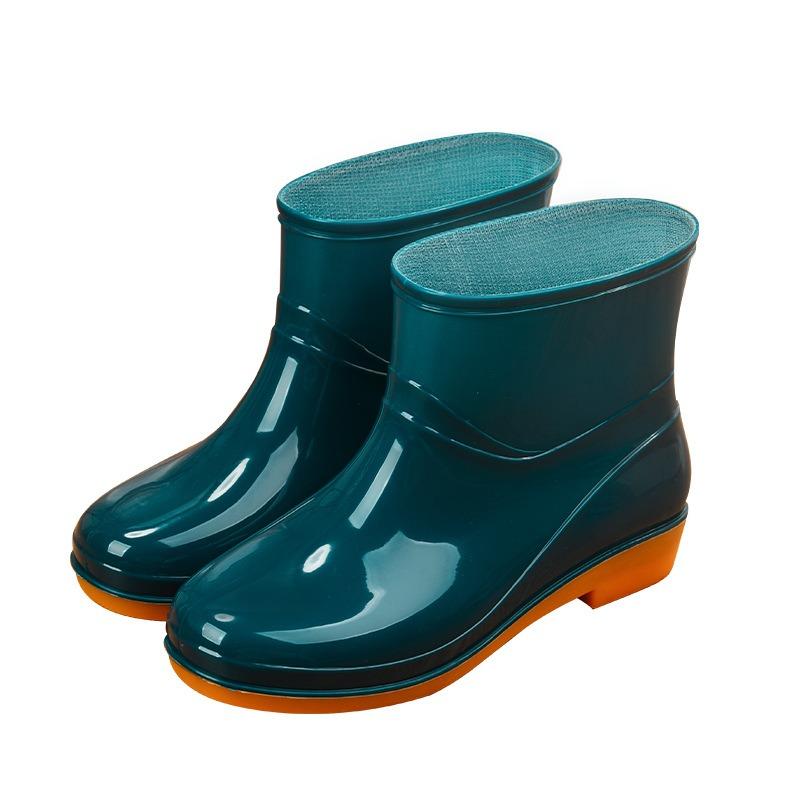 Low Tube Rain Shoes Women's Rain Boots Water Shoe Cover Shoes Non-slip Rubber Shoes Daily Water Boots OEM Labor Insurance