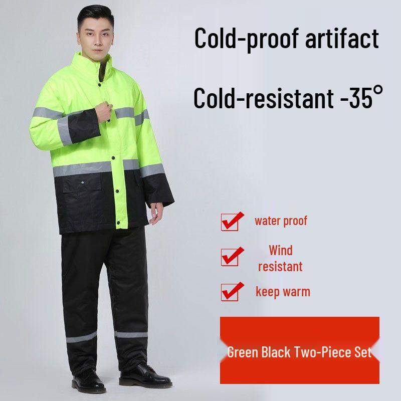 Thickened Winter Hat & Cold-Proof Workwear Jacket for Outdoor Ice Fishing