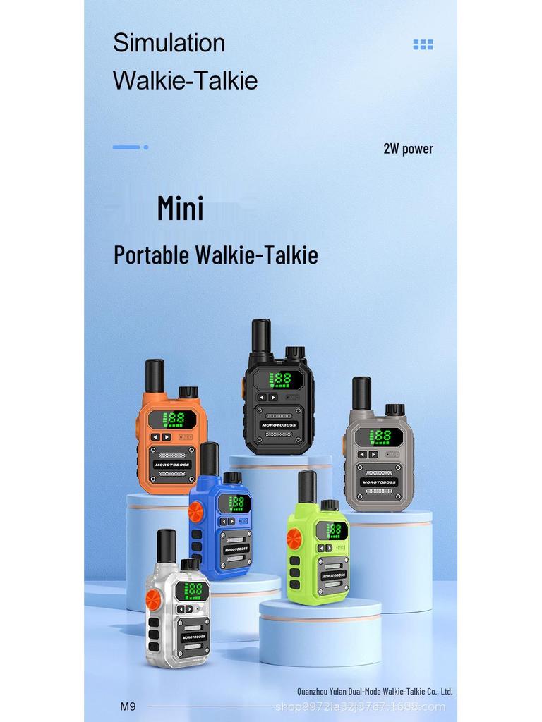 M9 High-Power Long-Range Compact Walkie-Talkie with One-Key Pairing for Outdoor and Self-Driving Tours.