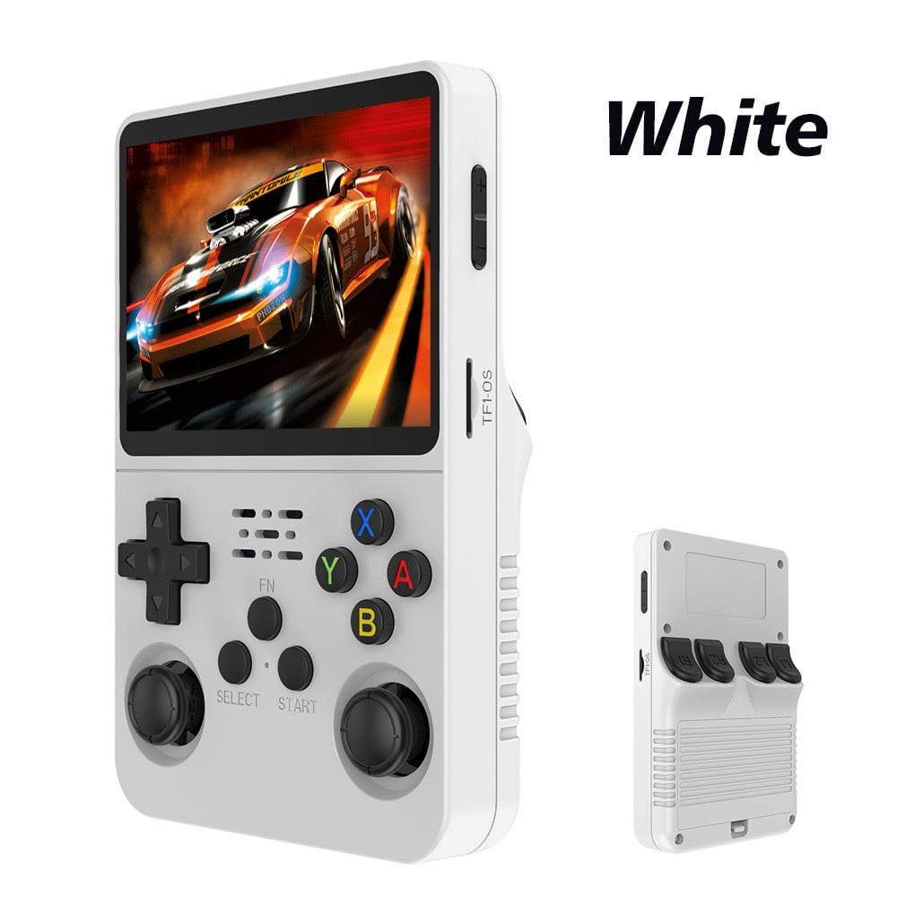 Портативная игровая консоль R36S 3,5-дюймовая IPS HD 64 ГБ 20000 Классических Ретро-игр Консоли Система Arkos Портативный Карманный Видеоигровой Плеер белый