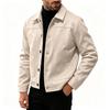 Herren Vintage Knopfleistenjacke mit Reverskragen, Kurzer Wollmantel für Frühling und Herbst