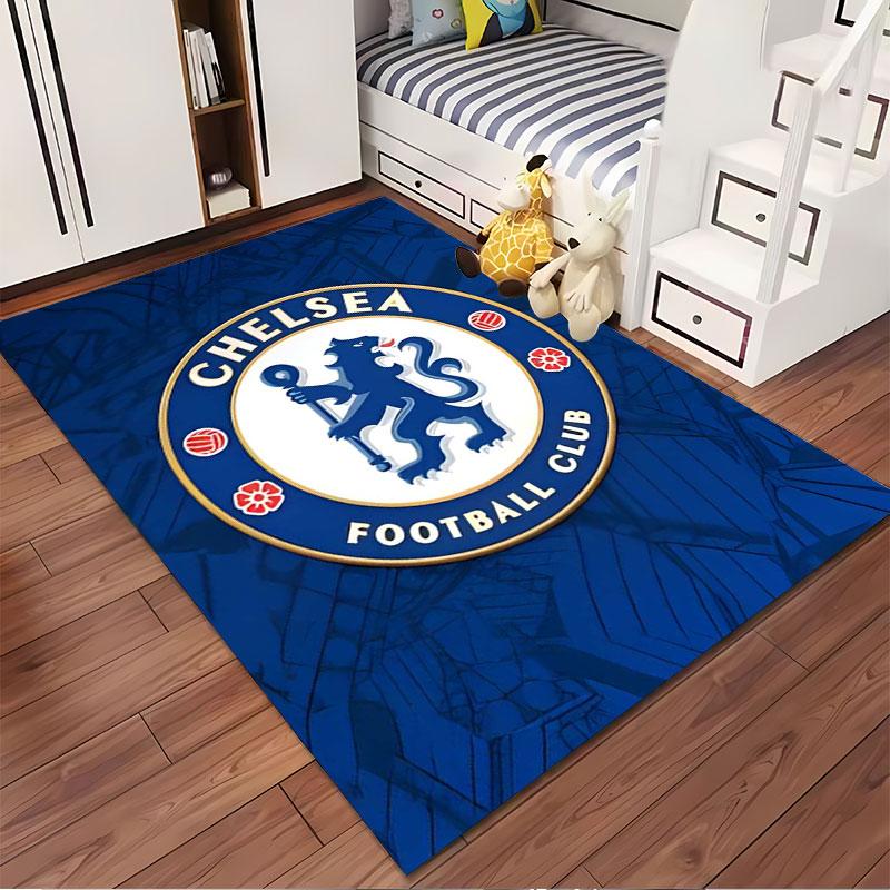 Chelsea FC Logo Carpet Design suitable as a non-slip mat for the living room or bedroom sofa