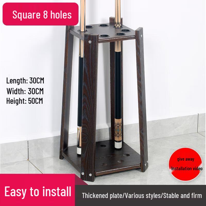

Wood Grain 8-Hole Floor Standing Pool Cue Rack