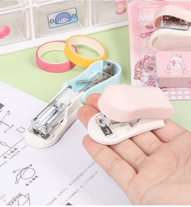 Cute Cartoon Mini Stapler+ Staples Set Adorable Multifunctional Desk Tool for School Office Home Use Kids Gift