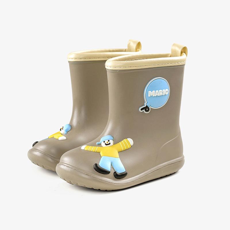 Happy Mary Children's Rain Shoes Women's Boys Rain Boots Baby Water Shoes Medium Tube Boys and Girls Children Waterproof Glue Shoes