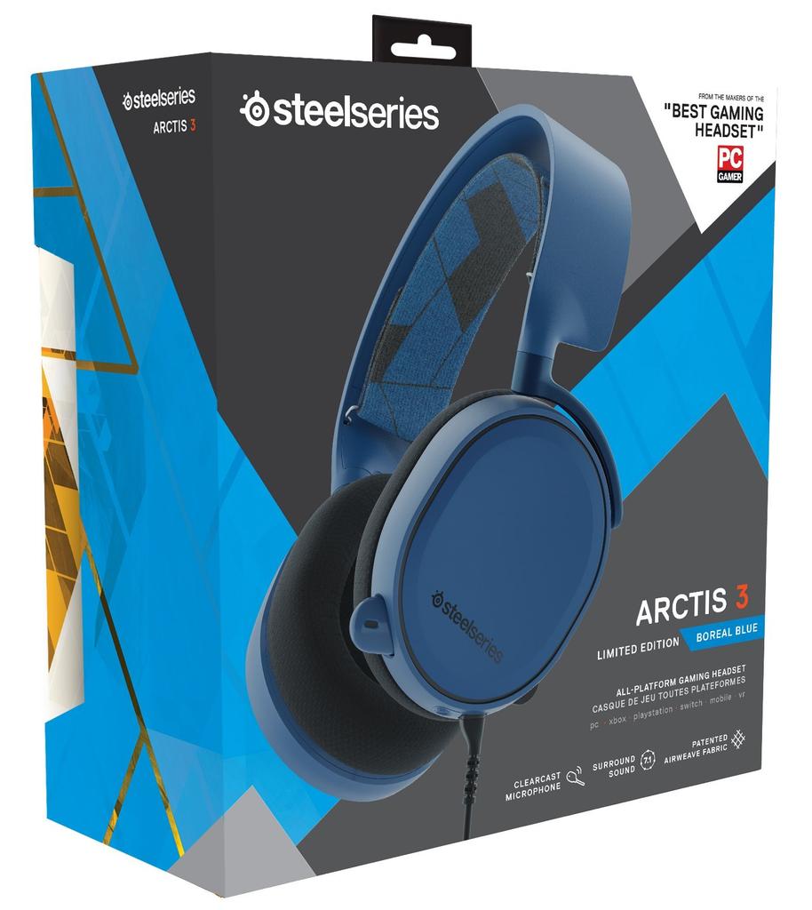 SteelSeries Arctis 3 Boreal Blue Gaming-Headset Geschlossen (Produktcode 61436)