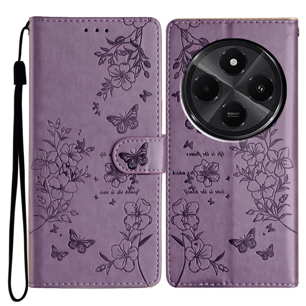 For Xiaomi Redmi A4 5G Wallet Phone Case Butterfly Floral Imprint Leather Flip Cover