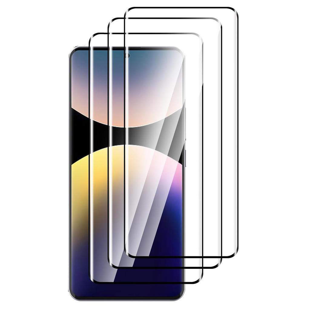 3 Pcs for Redmi Note 14 Pro 5G/4G/Poco X7 5G Pro+ Screen Protector Tempered Glass for Xiaomi Redmi Note 14 Pro Tempered Glass Case Friendly