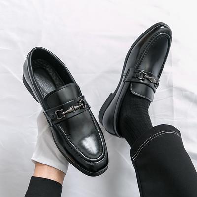 Mode Textuur Mannen Comfortabel Antislip Mannen Metalen Gesp Ontwerp Vintage Geavanceerd Vrije Tijd Luxe Zakelijk Kantoor Grote Loafer Schoenen