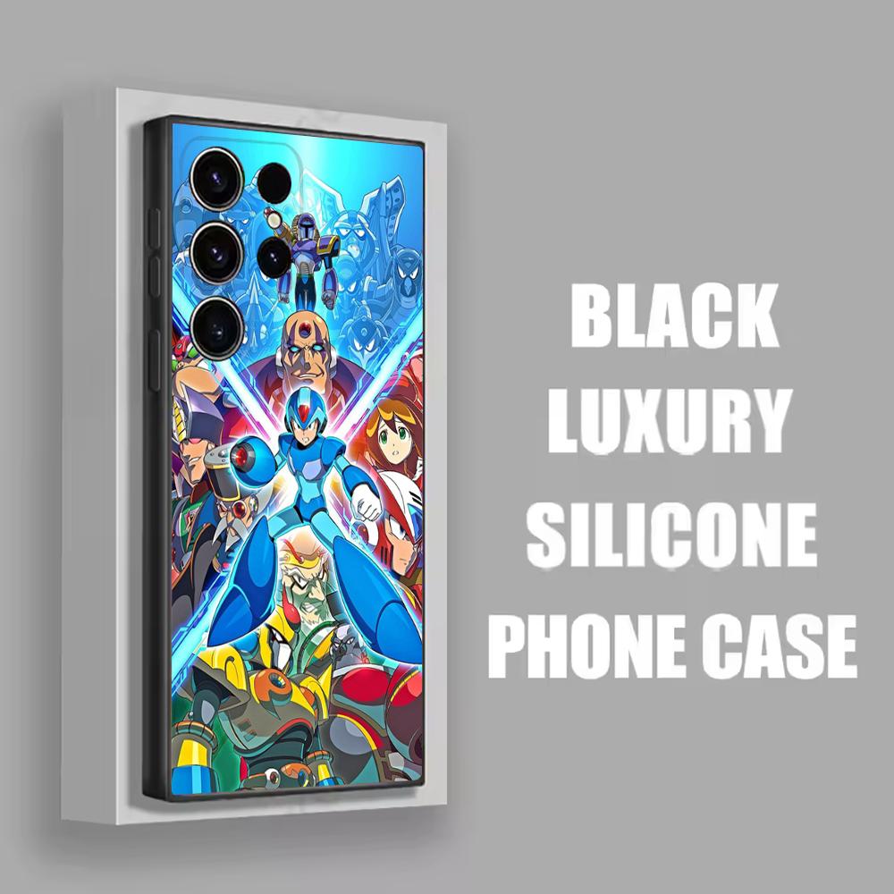 R-Rockman M-Megaman Phone Case For Samsung S25,S24,S21,S22,S23,S30,Ultra,S20,Plus,Fe,Lite,Note,10 Black Soft Shell