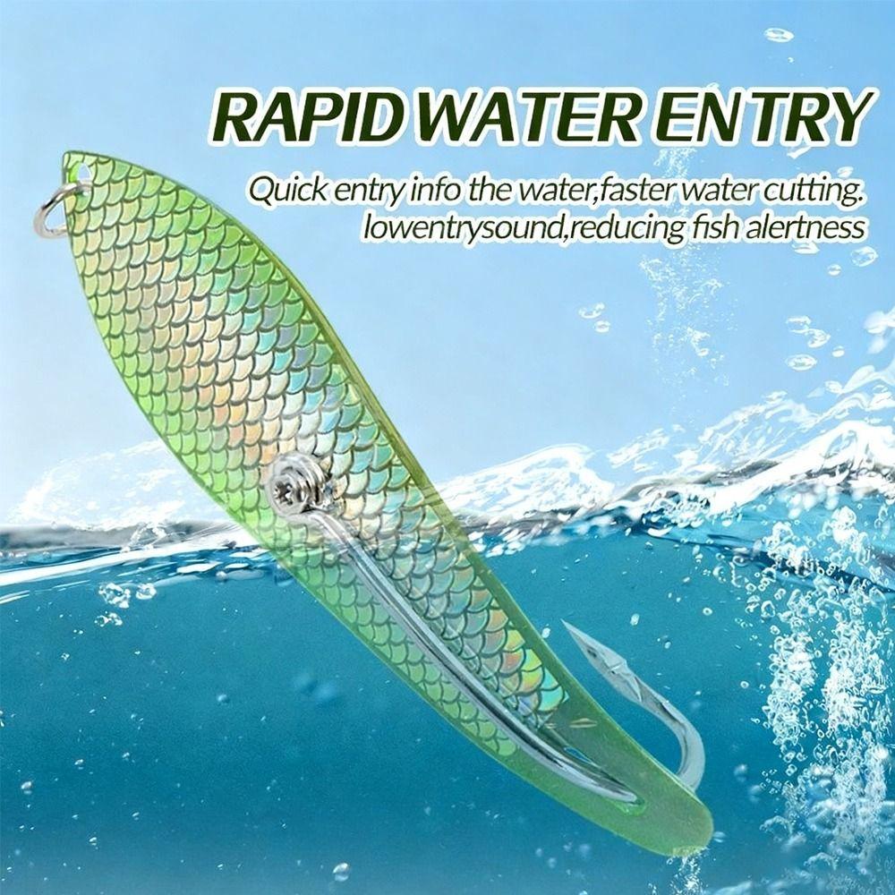 4.06 Inch Fishing Bait 3D Fish Scale Metal Sequin Bait Jig Lure Deep Sea Lure  Trolling Fishing