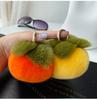 Cute Furry Persimmon Keychain For Custom Keys Accessories Soft Fluffty Fruit Keyring Bag Pendant Plush Orange Keyring