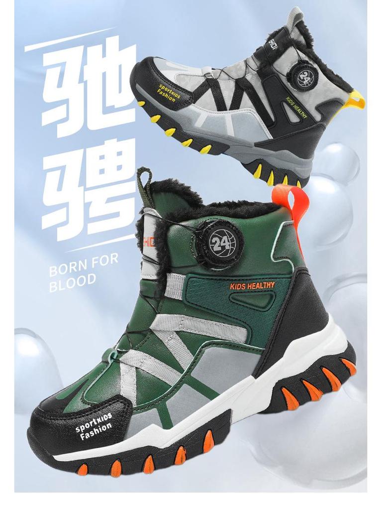 Kız Çocuk 2025 Kışlık Pamuklu Yüksek Bilekli Kar Botu - Kadife Destekli, Sıcak, Kalınlaştırılmış, Spor İçin Hazır, Dağcılık Ayakkabısı