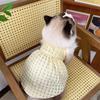 Sweet Cat Princess Skirt Soft Puppy Dresses Fashion Dog Plaid Dress  Spring Summer