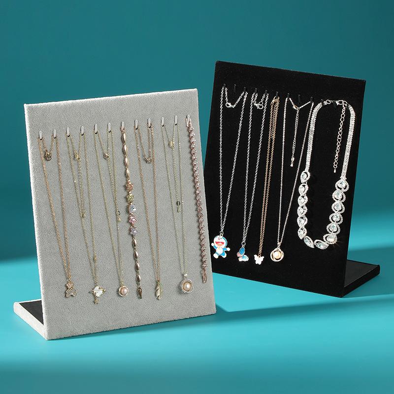Jewelry Display Stand for Necklace Pendant Velvet Jewelry Organizer Holder for Bracelet Chains Stud Earring Display Rack