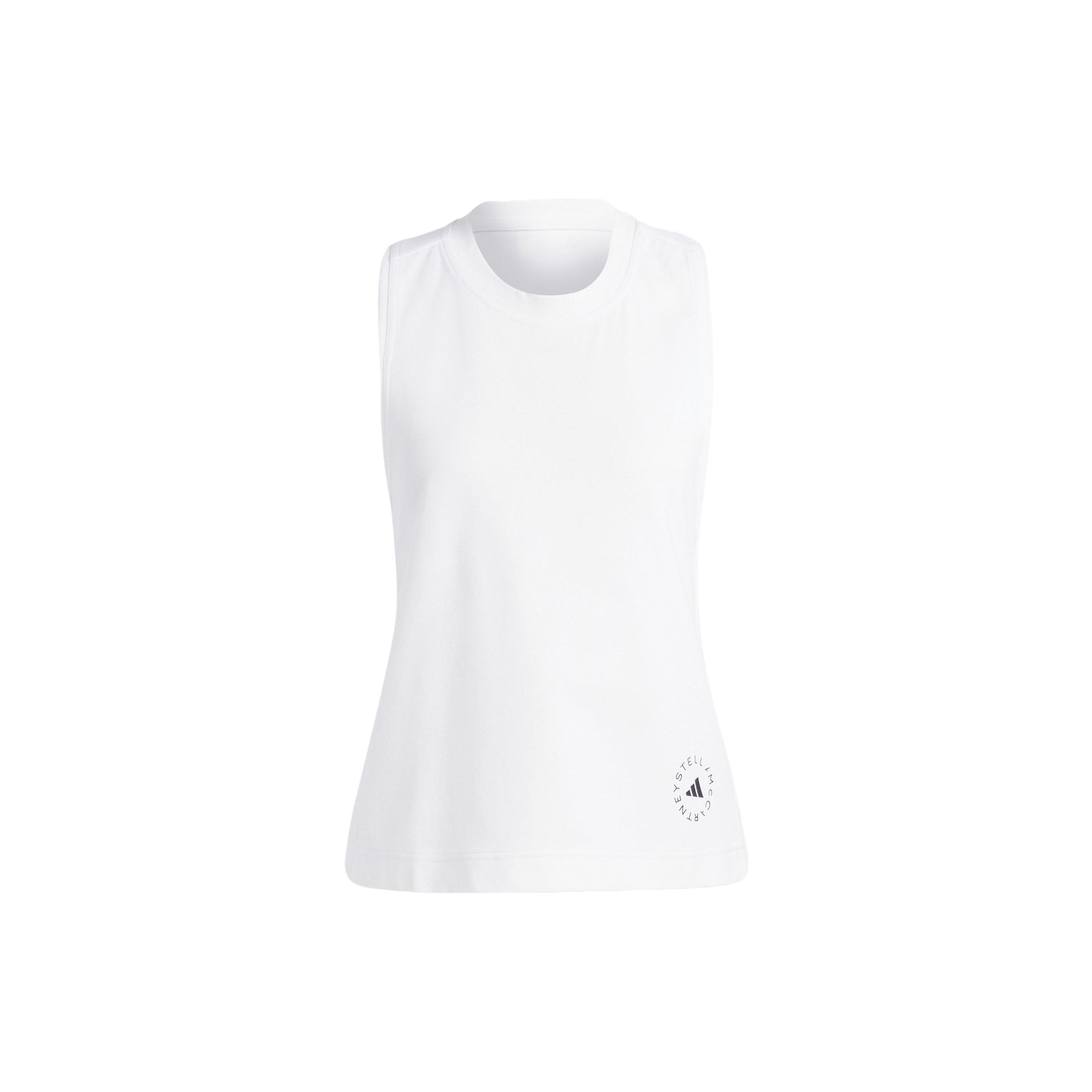 

Adidas Stella McCartney Collaboration SS23 Solid Logo Crew Neck Activewear Tank Women Tops White IB6858 XS