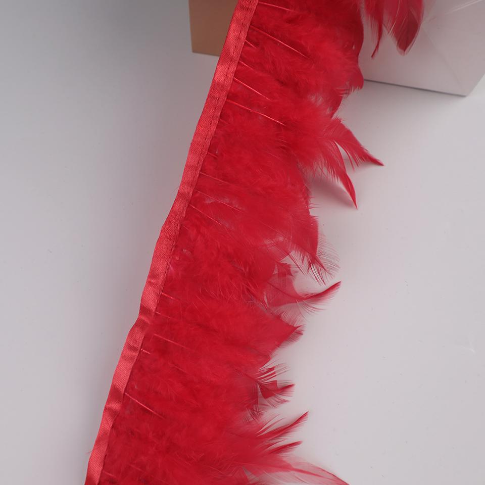 10Meters Hackle Feather Trim Rooster Neck Feather Ribbon Pheasant Feathers Fringe for Crafts Accessories Sewing Decoration