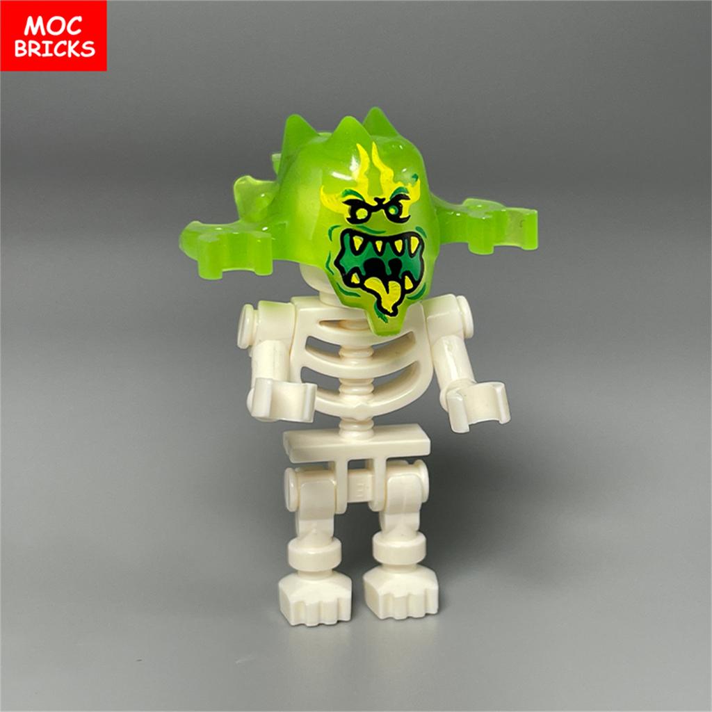 Non-Toxic Moc Bricks Halloween Luminous Helmet Action Figure Ghost Building Blocks Accessories Kids Gifts Kids Toys