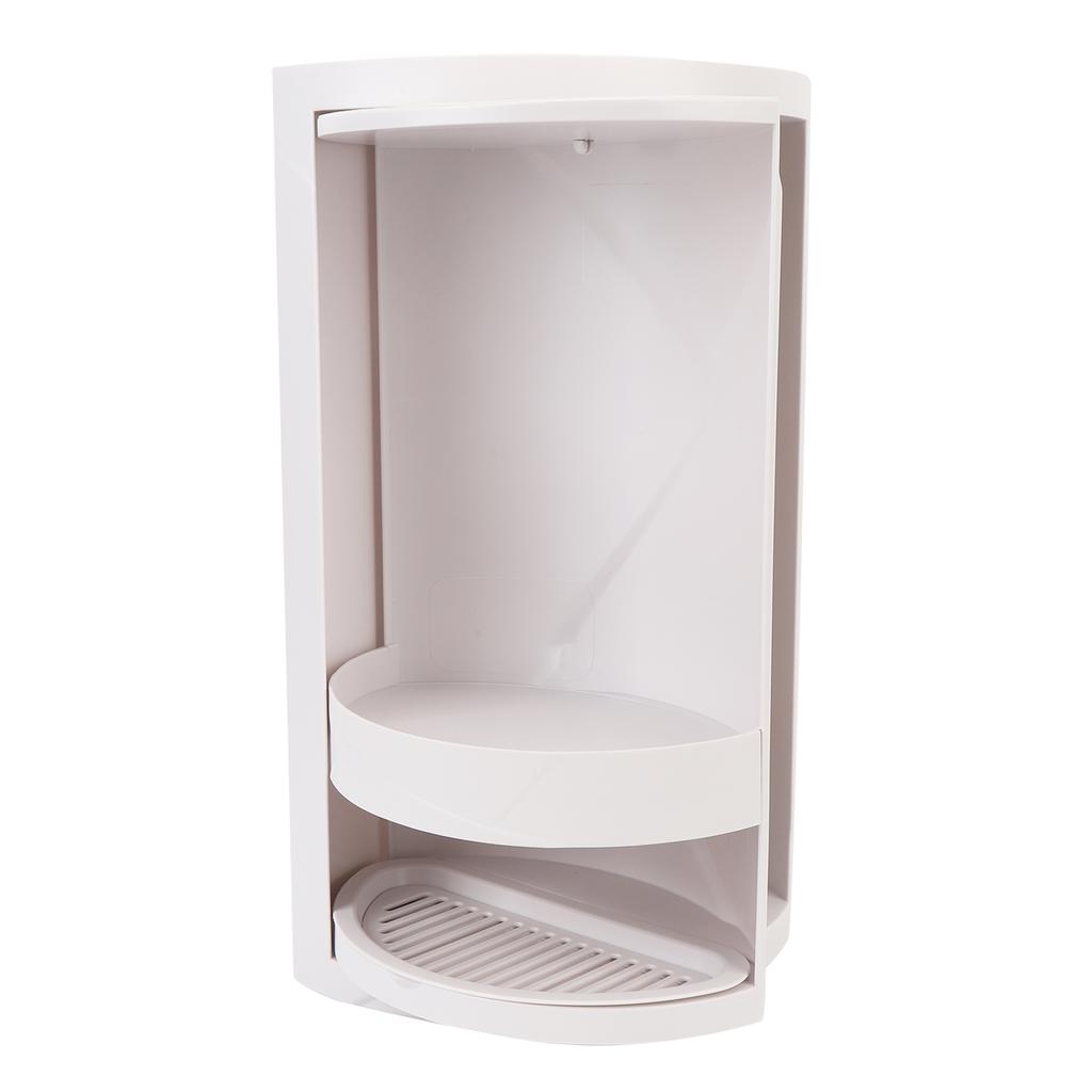 Scaffale Angolare da Bagno in PP a 2 Livelli Rotante a 360 Gradi per Piani del Bagno, Camera da Letto - Contenitore per Cosmetici Skincare