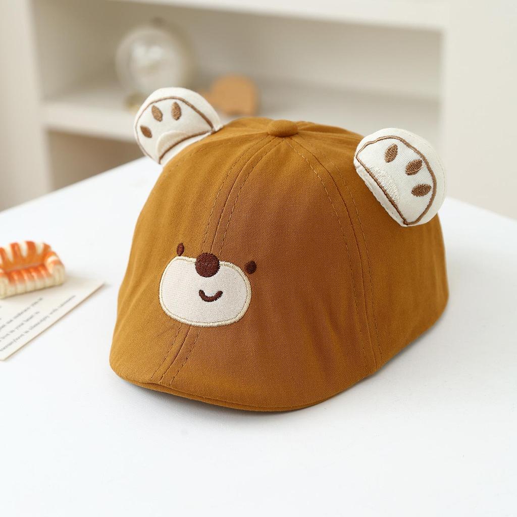 Chapeau de Soleil Bébé Ours Printemps/Été - Casquette Beret Mignonne Dessinée pour Bébés et Tout-Petits