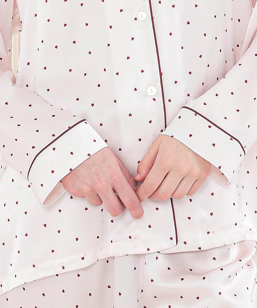Silk Heart Shirt Pajamas