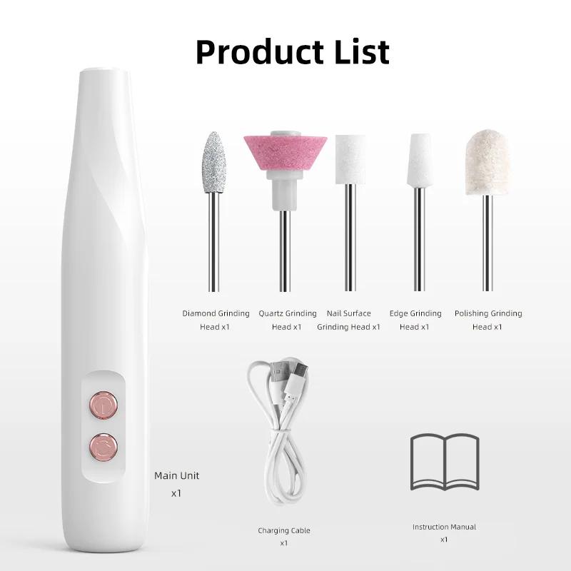 Multi-Set Electric Nail File Set Portable Nail & Foot Care Grinder, Polisher & Callus Remover Suitable for Fingernails & Toenail