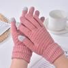 Pineapple pattern gloves female winter cute student riding warm cold thickened winter gloves combination