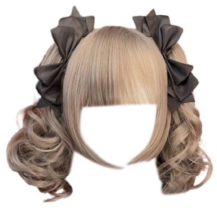2 Stück Blickfangende Haarspange Maid Cosplay Haardekoration mit lieblicher 3D-Schleife
