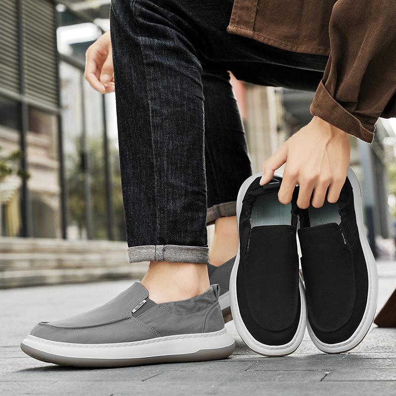Ice Silk Cloth Shoes Are Comfortable and Breathable with One Pedal, Casual Shoes, Lightweight Soft-soled Single Shoes, Men's Fashionable Old Beiji