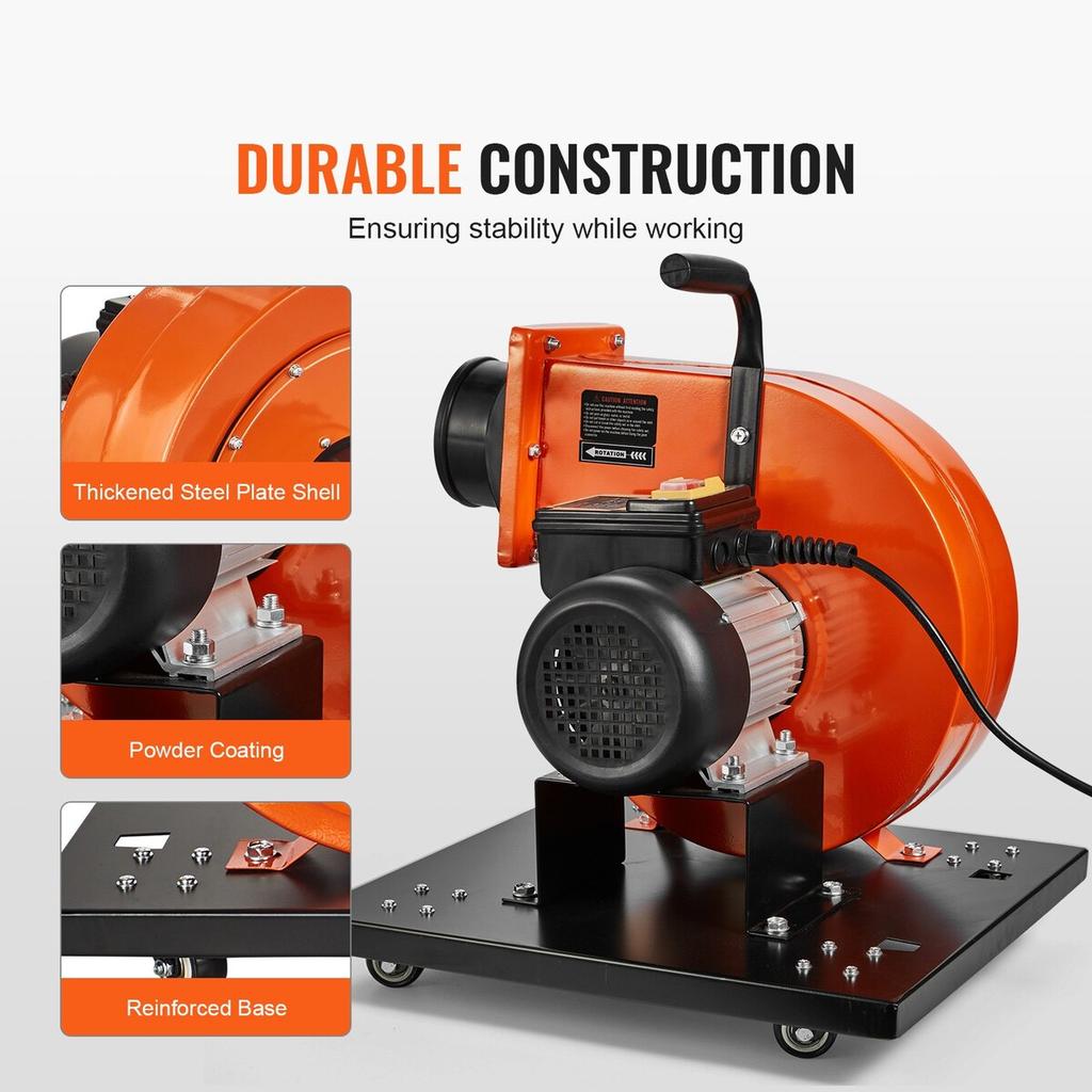 Dust Collector, 1HP 460 CFM Air Flow, Rolling Dust Collector with 21-Gallon Dust Collection Bag, 2.5 Micron Bag Filtration, Industrial Workshop Mobile
