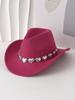 European and American hollow metal oversized love chain hat chain hip hop punk cowboy hat top hat retro felt hat