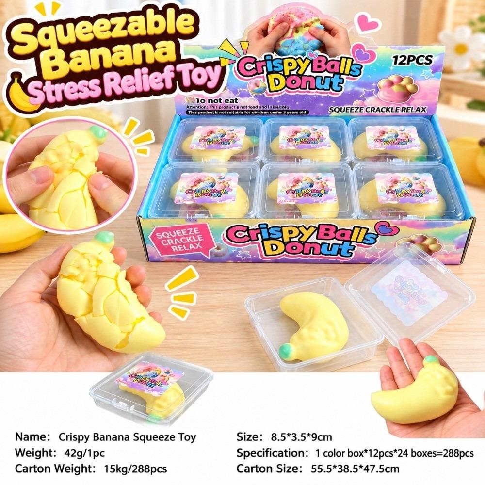 Banana Wax Cracking Squeeze Toy Crackable Texture Crunchy Sound Ball Relaxation Tool