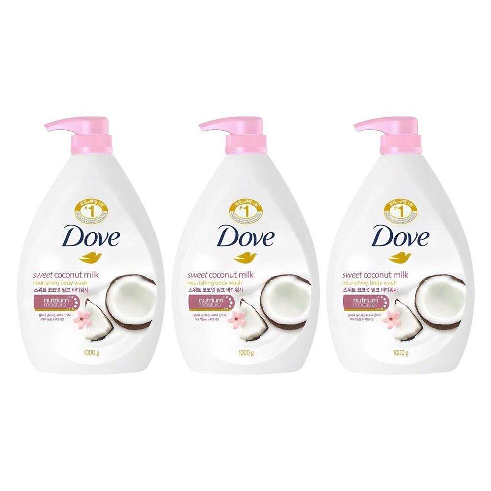 Dove Sweet Coconut Milk Body Wash, 1L, 3 units