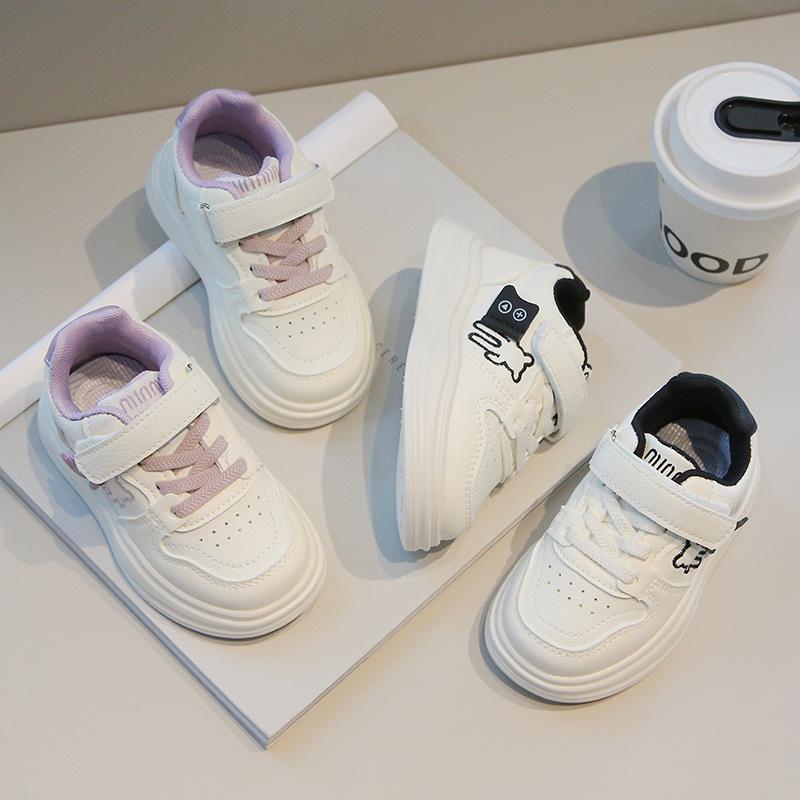 2025 New Autumn Single Shoes Children's Little White Shoes Boys and Girls Versatile Classic Breathable Casual Shoes Medium and Small Children's Board