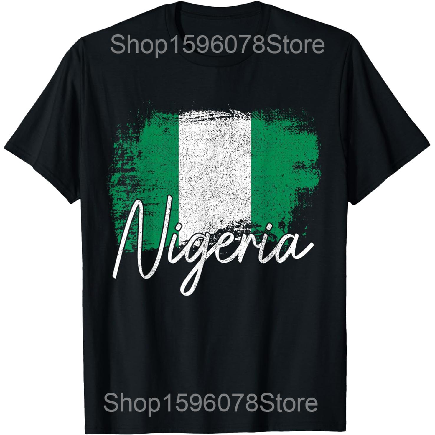 Nigeria Its in My DNA Nigerian Flag Proud Fingerprint T Shirts Men Humor Streetwear Tee Short Sleeve Unisex Loose Clothing S
