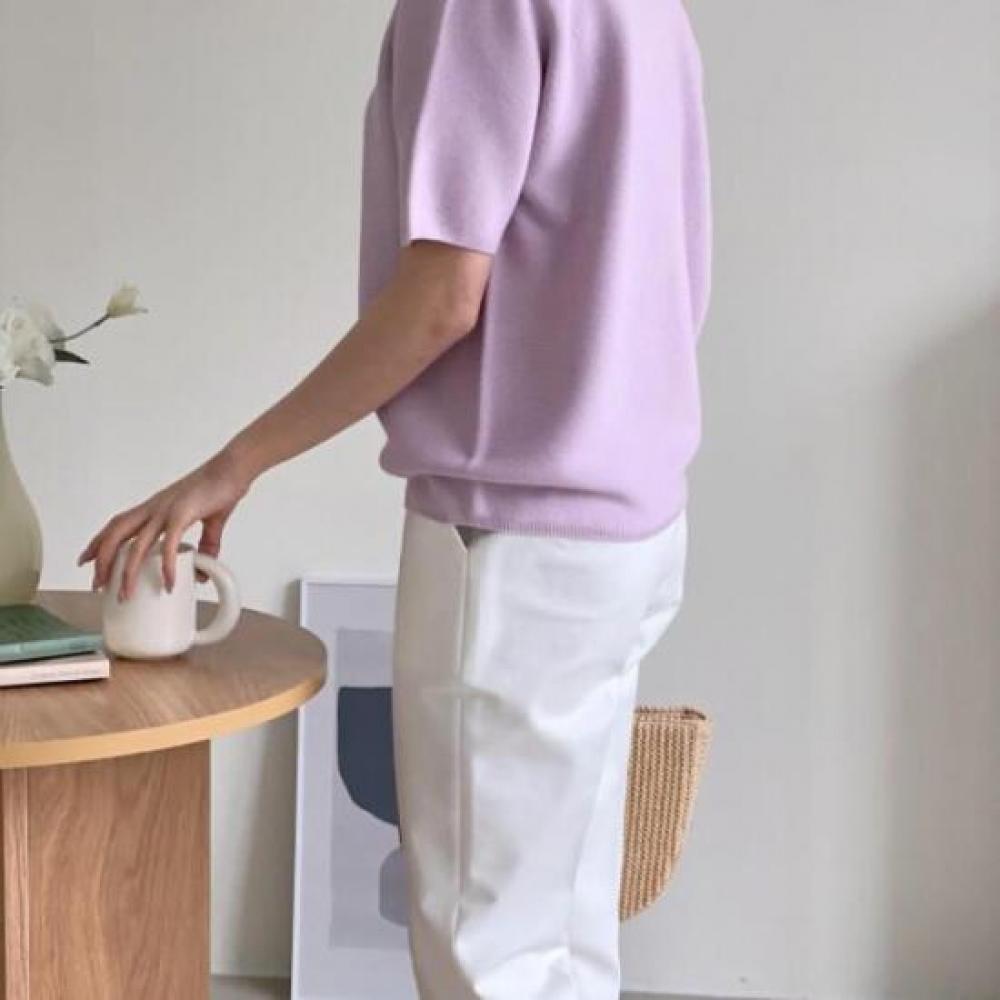 New ArriValS Open Run Women S V Neck Holgarment Knit paStel Short SleeVe