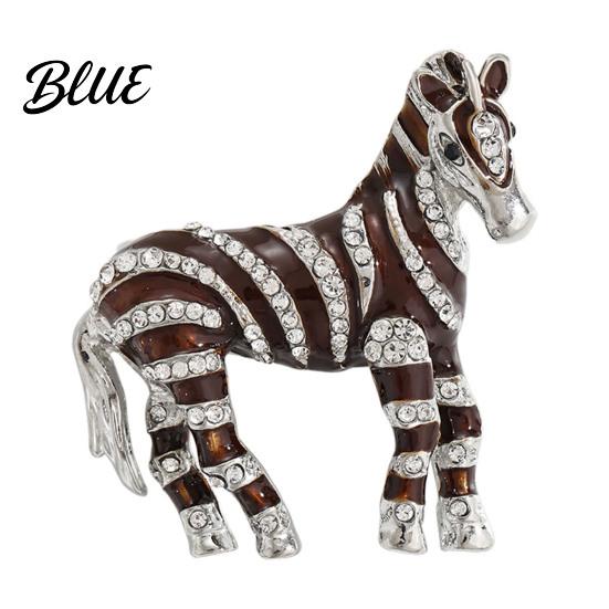 Rainbow Horse Pin Brooch Horse-Themed Zine Alloy with Inlaid Crystals