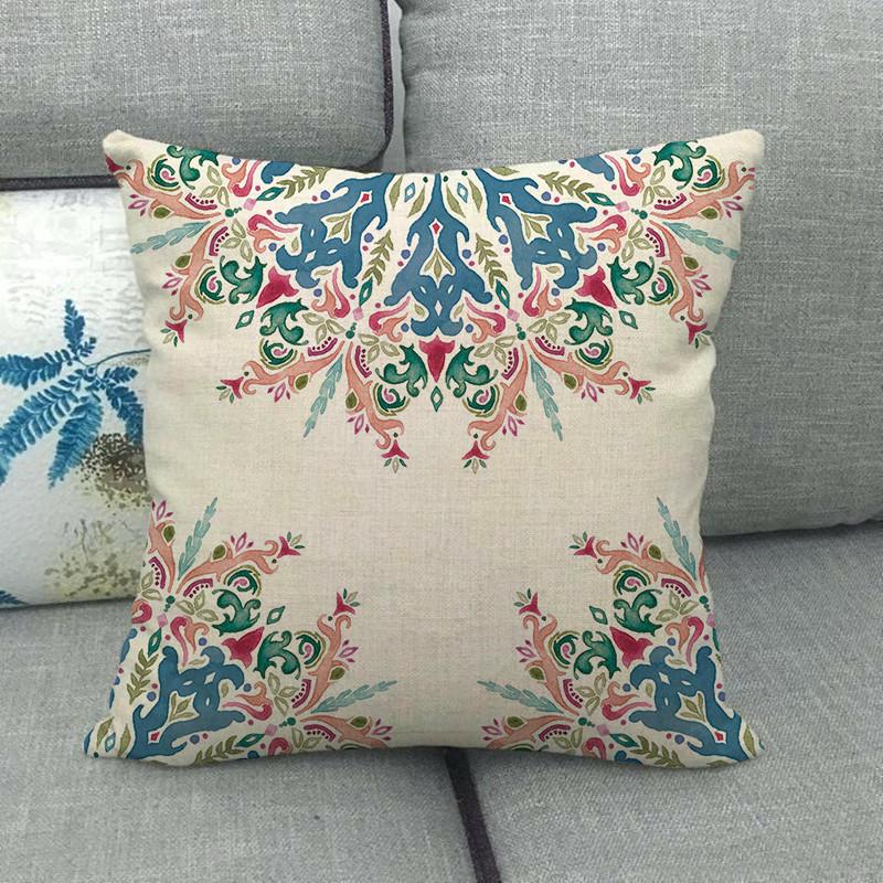 Bohemian Geometric Patterns Digital Printing Short Plush Pillow Covers For Car Sofa Office Cushion Cover Home Goods 60X60Cm